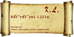 Körözsi Lilla névjegykártya