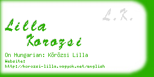lilla korozsi business card